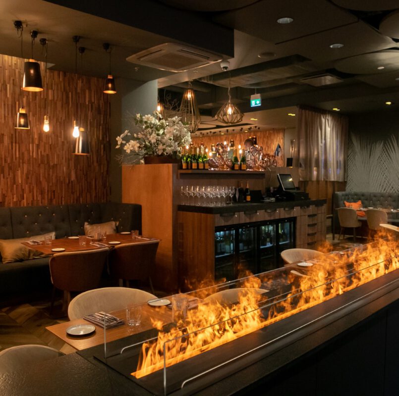 Safretti sfeerhaard in restaurant