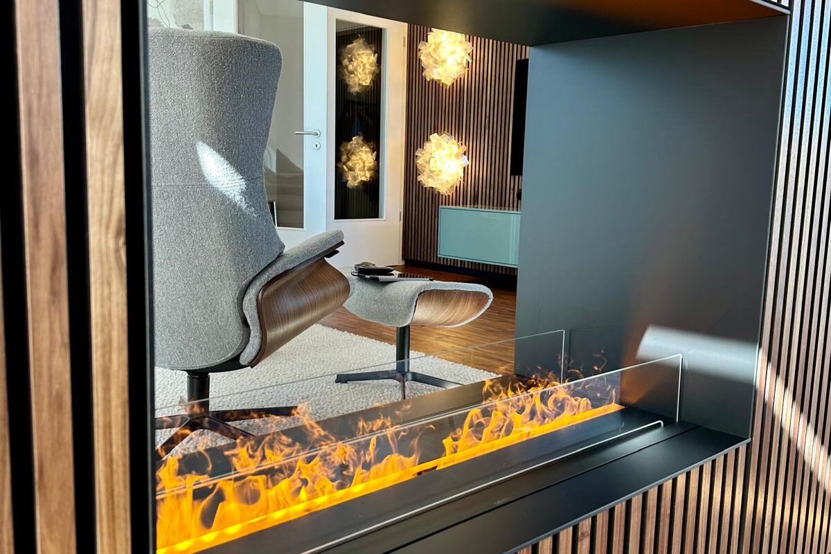 See through fireplace